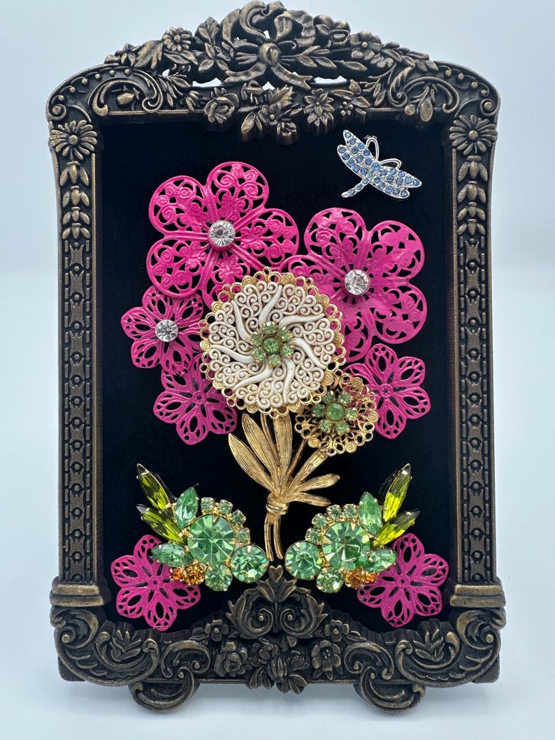 Pink Bouquet with Dragonfly